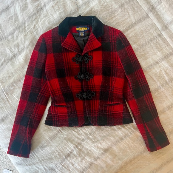 Raphael Lauren Rugby Plaid Winter Jacket. Size 4. - Picture 8 of 9